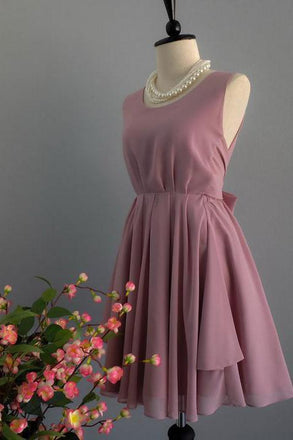 Simple A Line Chiffon Short Homecoming Dresses,Graduation Dresses DMC41
