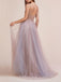 A-Line Spaghetti Straps Deep V Neck Prom Dress with Beading Split DMI69