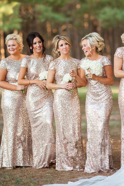 Sexy Short Sleeves Sequins Bling Long Bridesmaid Dresses Stunning Demodresses Sexy Short Sleeves Sequins Bling Long Bridesmaid Dresses Stunning Demodresses
