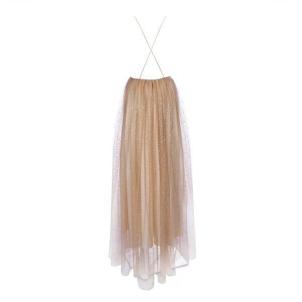 Charming A Line V Neck Spaghetti Straps Sequin Long Prom Dress DME44