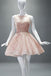 New arrival Sexy Open Back Short Lace Scoop Sleeveless Homecoming Dresses with Appliques DM203