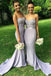 Elegant Bridesmaid Dresses,Long Bridesmaid Dress,Mermaid Bridesmaid Dress,Light Grey Bridesmaid Dresses,Sweetheart Prom Dresses,Appliques Prom Gown,Beaded Evening Dresses