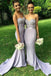 Elegant Bridesmaid Dresses,Long Bridesmaid Dress,Mermaid Bridesmaid Dress,Light Grey Bridesmaid Dresses,Sweetheart Prom Dresses,Appliques Prom Gown,Beaded Evening Dresses