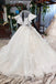Elegant Ball Gown Big Wedding Dresses, Appliques Bridal Dress with Short Sleeves DMN73