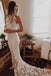 Romantic Boho Beach Wedding Dresses,Lace Mermaid Princess Backless Wedding Gowns DM167
