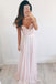 Chiffon A-Line Long Evening Dress, Lace Top Charming Prom Dresses DME24