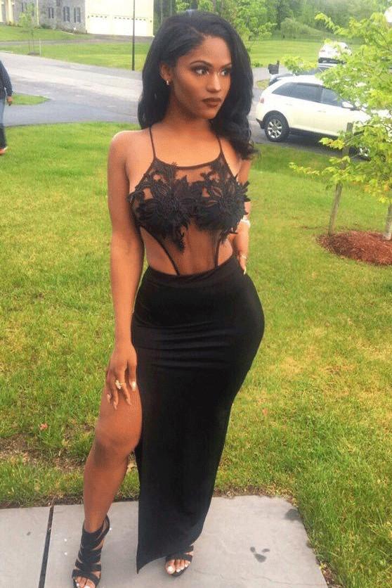 Split Black See Through Long Prom Dress,Sexy Party Dresses DME18 Demodresses Split Black See Through Long Prom Dress,Sexy Party Dresses DME18 Demodresses