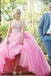 Plus Size Prom Dress,Pink Prom Dress,Beading Prom Dresses,Ball Gown Prom Dress,Long Prom Gown