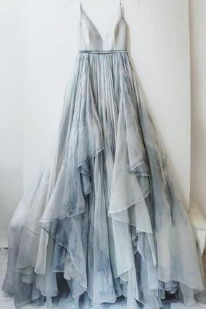 Sexy Backless Printed Flower Evening Prom Dresses, beautiful A Line Prom Dresses, Custom Long Long Prom Dress