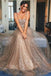 Spaghetti Straps Long Sequins Prom Dress A Line Evening Gown DMH39
