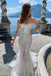 Spaghetti Straps Sweetheart Mermaid Wedding Dress Bohemian Bridal Gown DM1982