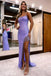 Lavender Mermaid Spaghetti Straps Sleeveless Sequined Prom Formal Dress DMP254