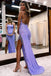 Lavender Mermaid Spaghetti Straps Sleeveless Sequined Prom Formal Dress DMP254