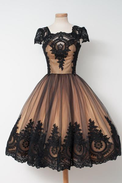 vintage homecoming dress Black Applique Dresses,Pretty Short Prom Dresses – Demodresses Color:Classic White The pink sequins >>✨✨ sequin prom dresses3 fr size