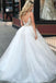 A-Line Spaghetti Straps Floor Length White Detachable Train Prom Dress with Appliques DMQ65