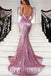 Charming Mermaid V-neck Spaghetti Straps Sleeveless Sequins Dresses DMB96