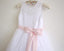 White Lace Flower Girl Dress Pink Sash Baby Girls Dress Lace Tulle White Flower Girl Dress DM210