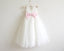 Ivory Lace Tulle Ivory Flower Girl Dress With Pink Sash/Bows Sleeveless Floor-length DM207