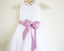 White Lace Lilac Baby Girls Dress, Tulle Flower Girl Dresses With Lilac Sash DM203