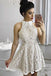 A-Line Lace Short Homecoming Dress, Sweet 16 Dresses DMM17