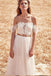 Two Piece Off the Shoulder Cheap Tulle Beach Wedding Dresses DMC93