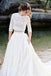 Ivory Lace Top Two Pieces Wedding Dresses Gorgegous  Sweep Train Wedding Gowns With Pockets DMP84