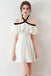 Princess A Line Halter Mini Cocktail Party Dresses With Chiffon Ruffles Short Prom Dresses OKC13