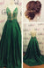 Deep V Sexy Prom Dress Green Beautiful Long Lace Prom Dress For Woman DM124