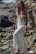 Summer Long Sheath Spaghetti Straps Lace Backless Beach Wedding Dresses DM532