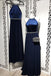 A Line Navy Blue Chiffon Long Prom Dresses,Cheap Party Dresses DMI81