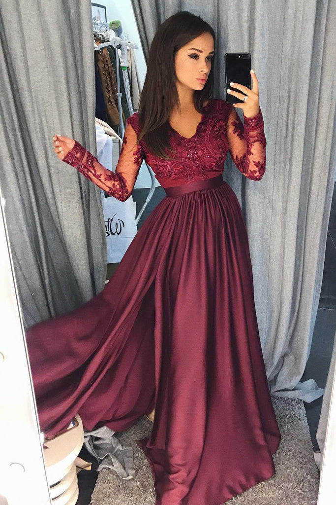 A-Line V-Neck Long Sleeves White Floor Length Prom/Wedding Dress Demodresses A-Line V-Neck Long Sleeves White Floor Length Prom/Wedding Dress Demodresses