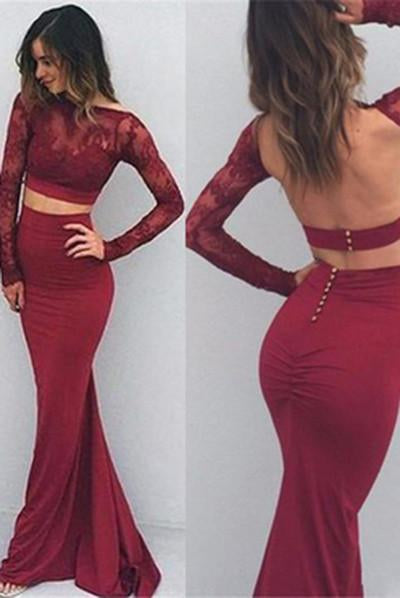 Two Pieces Backless Sexy Long Prom Dresses For Women stunning  DM136