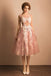 A Line Homecoming Dresses,Pink Homecoming Dress,Junior Prom Dresses,Sexy Prom Dress,Lace Evening Dress,Pink Prom Dress,See through Party Dresses,Short Homecoming Dresses