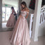 stunning A Line Pink Burgundy Prom Dresses With Pockets, Long Evening Party Dresses DM103