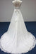 Elegant Bateau A-Line White Lace Long Sleeveless Wedding Dress DM689