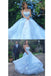Light Blue Lace Appliques Ball Gown Prom Dress,Princess Prom Dress DM688