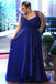 Plus Size Prom Dress,Royal Blue Prom Dress,Chiffon Prom Dresses,A Line Prom Dress,Long Prom Gown