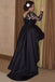 Black Long Sleeves Lace A Line High Low Plus Size Prom Dress DM657