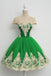 A-line Homecoming Dresses,Green Prom Dresses,Short Prom Dress,Green Homecoming Dresses,Cap Sleeves Prom Dresses,Graduation Dress,Girls Party Dress,Elegant Homecoming Dresses