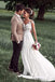 Lovely Off White Lace Appliques Cap Sleeves Long Chiffon Beach Wedding Dresses beautiful DM827