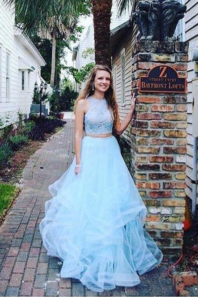 blue and white two piece prom dress Dresses | Royal Blue And White Two Piece Prom Dress
