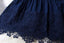 A-line Mini Navy Blue Sleeveless Crew Short Homecoming Dresses With Lace DMD10