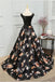 Stylish A Line Long Floral Printed Prom Dress,Formal Evening Dress DM831
