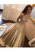 Charming Satin Ball Gown Long Sleeve Lace Appliques Prom Dress DM853