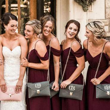 Spaghetti Straps Cheap Chiffon Off Shoulder Burgundy Bridesmaid Dresses DMG61