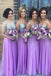 A Line Chiffon Beading Bridesmaid Dresses,Spaghetti Straps Long Bridesmaid Dress DM116