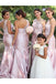 One Shoulder Bridesmaid Dress,Beautiful Bridesmaid Dresses,Appliques Bridesmaid Dress,Mermaid Bridesmaid Dresses,Pink Bridesmaid Dress