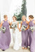 A-Line Floor-Length Lilac Chiffon Pleated Cheap Bridesmaid Dress DMS44