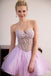 Cute A Line Sweetheart Tulle Pink Beading Homecoming Dresses DMC38