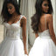 Charming Backless Spaghetti Straps Wedding Dress with Lace Top DMC68